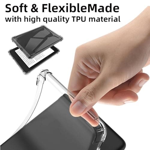 Clear Case for 6" All-New Kindle 2022,Thin Slim Soft Flexible Silicone Tpu Rubber Back Cover Skin Slim Transparent Cover Reinforced Edge Corners Lightweight & Durable Protection. — view 2