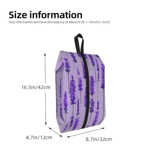 Lavender Stamp Print Waterproof Shoe Bag Travel Bag with Carry Strap Storage Bag Versatile Cosmetic Bag-2pcs — view 3