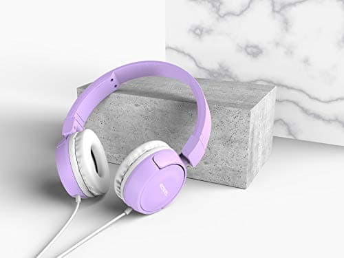 Roxel RX110 Lightweight Wired Foldable Headphones with Mic & Volume Control, On-Ear Headphones, Ergonomic Design, Answer Incoming Calls, Compatible with Android and IOS Devices (Purple) — view 6