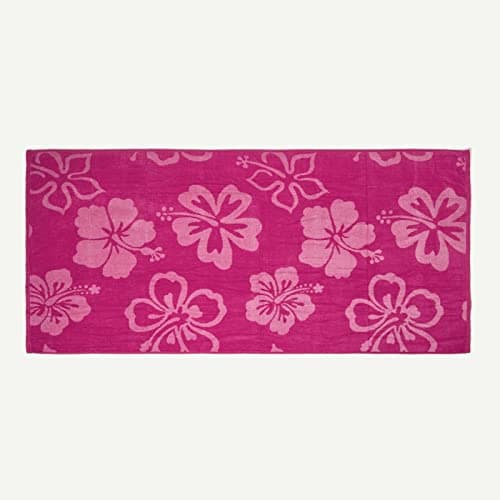 HOMESCAPES Pink Beach Towel 70 x 150 cm Quick Dry Towel with Floral Design Eco-Friendly Recycled Cotton Rich Super Absorbent Large Travel Towel — view 2