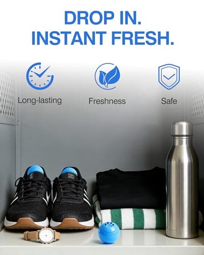 Shoe Deodorizer Balls, 10 Pack Odour Eliminator for Shoes, Trainers, Boots, Gym Bags and Lockers(Linen Fresh) — view 4