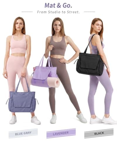 sportsnew Yoga Mat Bag Large Gym Bag with Mat Holder, Lightweight Tote Bag for Women Water-Resistant Yoga Bag for Gym, Walking, Work, Travel — view 6