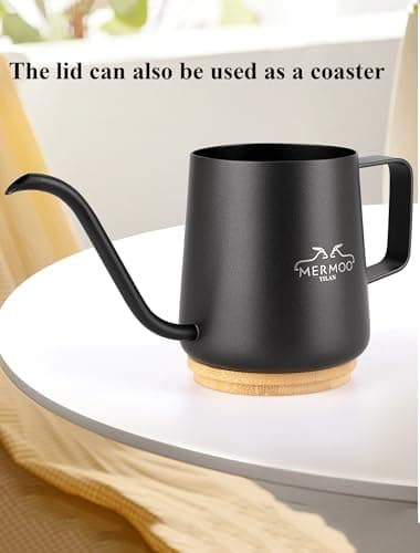 MERMOO YILAN Pour Over Coffee Kettle with Wooden Lid 350ml Coffee Maker — view 6