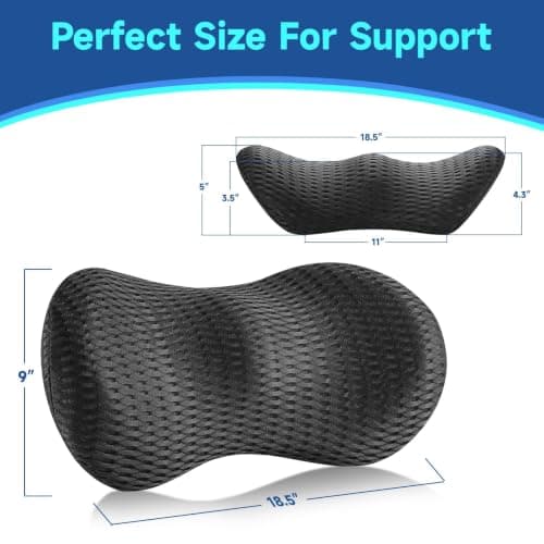 Niceeday Lumbar Support Pillow for Office Chair, Car Lumbar Pillow, Memory Foam Back Support Cushion with Breathable 3D Mesh Back Support for Office Chair Back Support Backrest 3D-Small — view 4