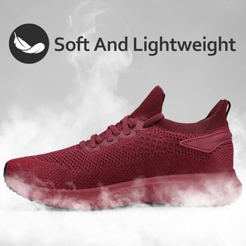 Giniros Mens Walking Running Shoes Sneakers Tennis Gym Outdoor Red 7UK — view 6