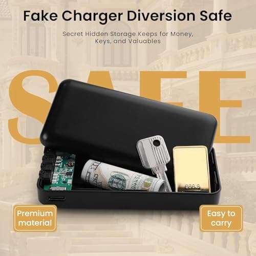 Secret Compartment – Anti-Theft Storage Box With Power Bank Design | Hidden Stash Organizer For Keys, Jewelry, Cash & Valuables | Safe Travel, Home, Car, Airplane, Luggage, Purse Use — view 3