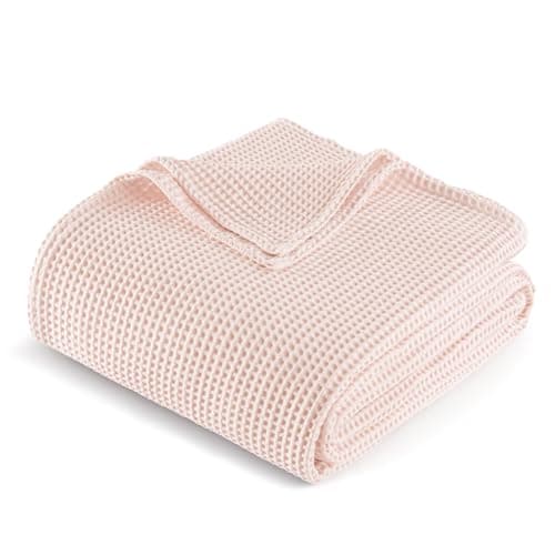 Exclusivo Mezcla 100% Cotton Muslin Throw Blanket for Sofa Couch, Pink