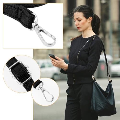Telooco Leather Shoulder Strap Replacement 85-150cm Adjustable Leather Belt — view 4