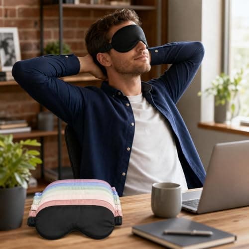 8PCS Silk Eye Mask Set, Blackout Sleep Mask — view 6