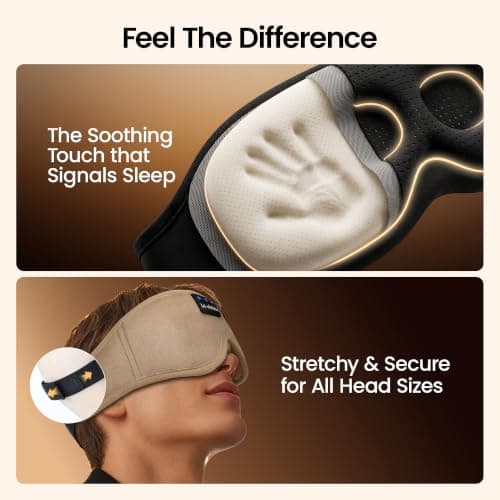 LC-dolida Bluetooth Sleep Mask Headphones, 3D Eye Mask with Headphones Bluetooth V5.4 Can Play 15Hrs Breathable Eye mask with Bluetooth Earphones for Travel,Nap Sleeping,Shift Work — view 4