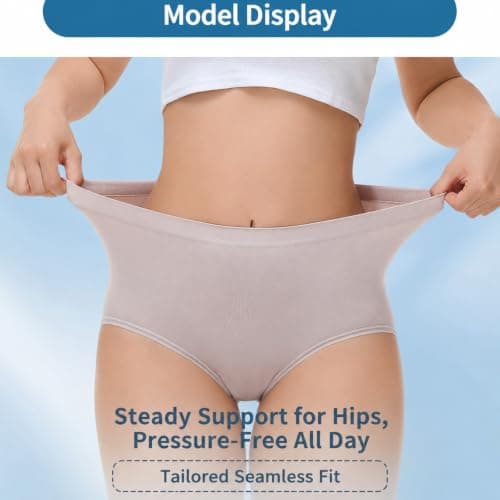 Women's 6 Pack High Rise Full Coverage Briefs Cotton Gusset Wide Waistband (6pcs-e,S) — view 3