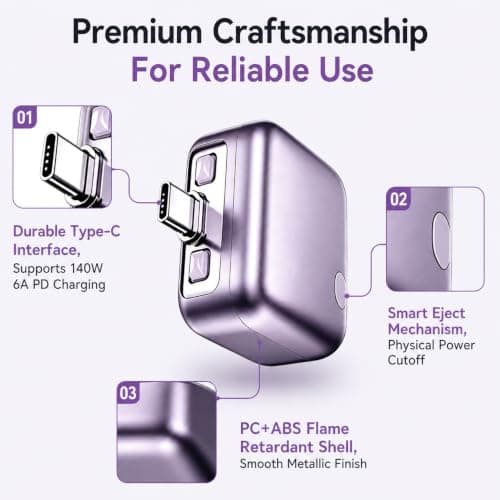 Disconnector Adapter, Smart Auto Stop Phone Charger Power Adapter Purple — view 4