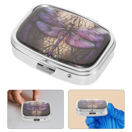 Silver Iron Two-Grid Pill Box for Vitamins and Manicure Accessories — view 6