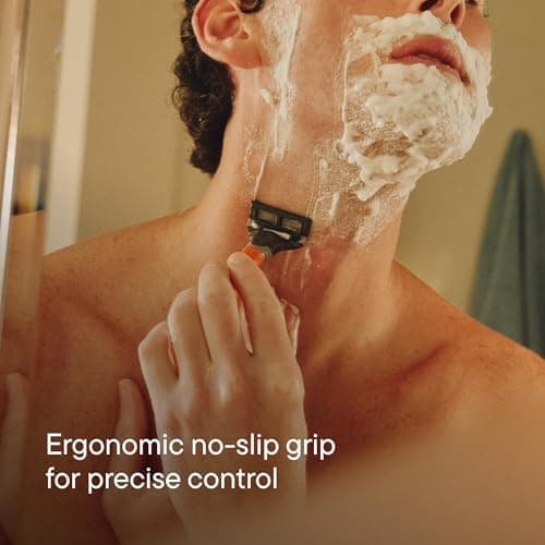 Harry’s Original Razors for Men, 5-Blade Razor Set – 1 Orange Handle, 5 Razor Blade Refills, 60ml Shave Gel, Travel Blade Cover — view 4