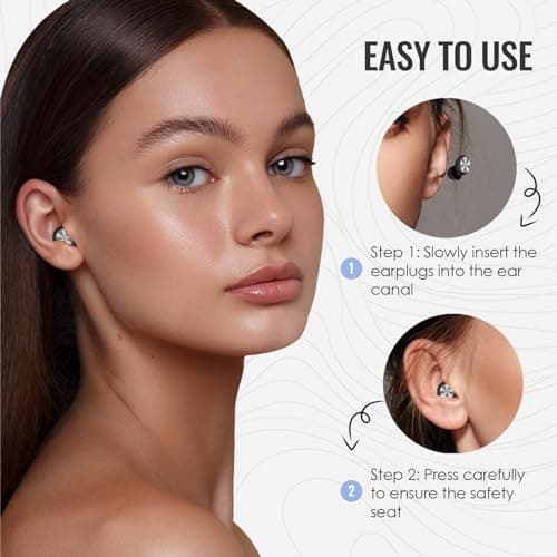 1 Pairs Ear Plugs for Travel,Noise Reduction Earplugs,Comfortable Sleep EarPlugs,Soft Silicone Reusable in Ear Plugs,for Flights,Train Rides,Hotel Stays,Focus and Relaxation(Black+Grey) — view 4