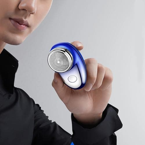 Portable Electric Men Shaver, Wet Dry Trimmer Shaving Machine, Small Face Shaver, Rechargeable Travel Beard Trimmer Detachable Washable Head Portable Pocket Size — view 2