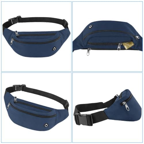 HOTUT Bum Bag for Ladies Women Men, with Headphone Jack & 3 Zipper Pockets — view 4