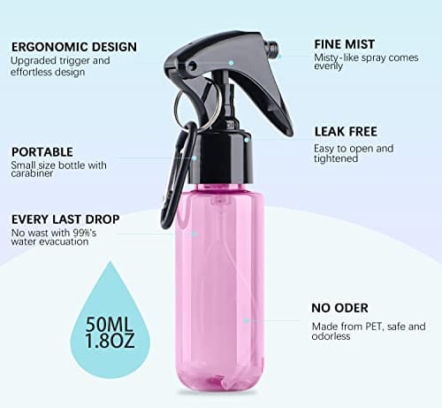 TANSHINE Mini Fine Mist Spray Bottle 50ml 5 Pack — view 3