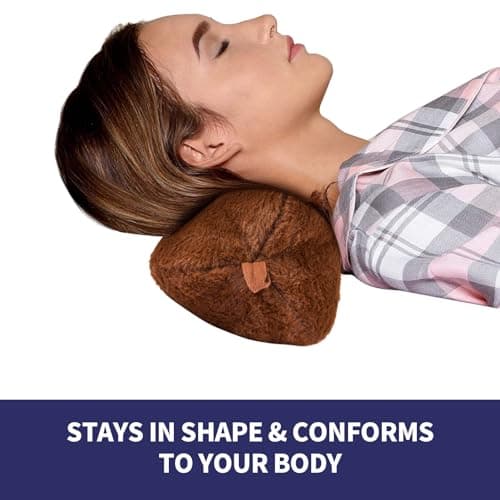 Jiangding Neck Pillow soft Bone shape for sofa Armchair Recliner Couch Office Chair Airplanes Sleeping Travel Great Pain Relief Supportive Neck Head Waist Fixable (Brown-ty) — view 3