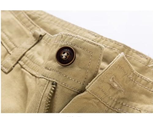 YUECIBAI Sports Running Shorts For Men Embroidery Men'S Multi Pocket Cargo Shorts Male Cotton Mens Shorts Pants 36 Grey — view 4