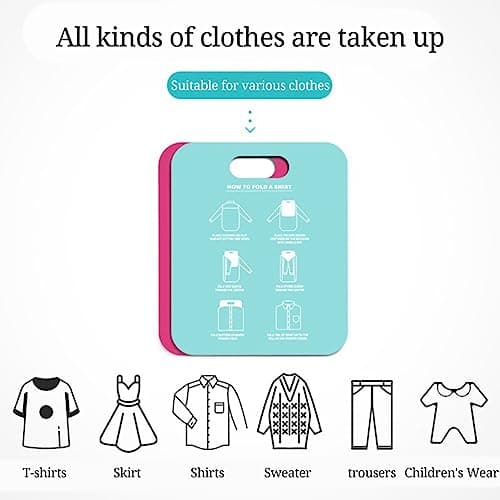 Zerodis Shirt Folding Board, Cloth Fast Folder T Shirts Laundry Folder Organizer Clothes Folding Board Plastic Laundry Folder Home Storage Tool for Laundry, Garment Factory, Family Storage Room(White) — view 4