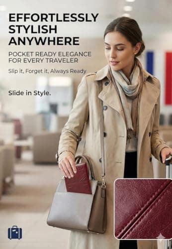 MOIRENTO Passport Wallet - Union Jack Style Embossed Logo, Slim Ticket Holder with Passport Slot - Wine Red UK Passport Cover, Mens Travel Wallet, Womens, Passport Holder, British Passport Case WRed — view 2