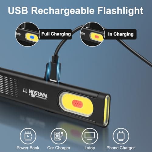 flintronic Mini Torch, 2PCS USB C Rechargeable Small Torch, Black — view 4