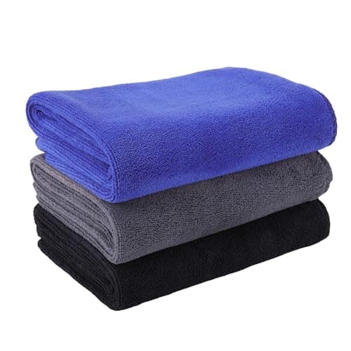 3 Pack Gym Towels Men Small Microfibre Sports Sweat Towels Black,Blue,Grey — view 5