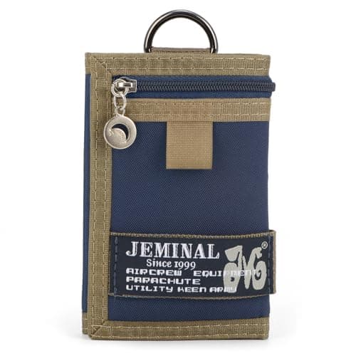 BWBIKE Men's Tri-fold Canvas Wallet, Boy Outdoor Keychain Wallets, Compact Design for Everyday Use, Sports & Travel