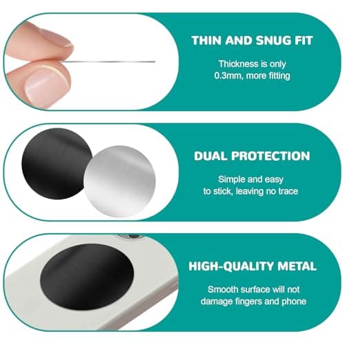 20PCs Thin Metal Plates for Magnetic Car Phone Holder,Phone Magnet Sticker,Universal Metal Discs Replacement with Strong Adhesive for Car Mount,Phone Cars Holder Compatible with Cars Magnetic Mount — view 5