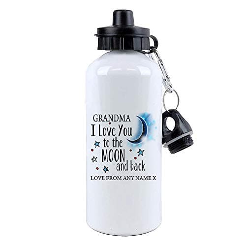 Personalised Grandma I love You To The Moon And Back Aluminium 500 ml Water Bottle sports bottle gift for Unisex Birthday Present.