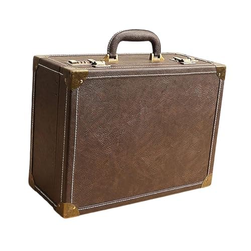 KiBcsLic Hairdressing Carrying Bag, Travel Hairdressing Case, Large Capacity, with Combination Lock, Brown