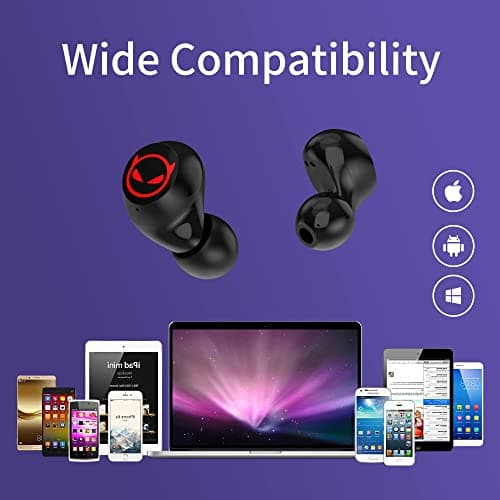 AMAFACE Wireless Earbuds,Bluetooth Earbuds with Microphone Comfort&Lightweight in Ear Headphone with Deep Bass 3D Surround Stereo,Portable Mini Captain Charging Case for Sport — view 2