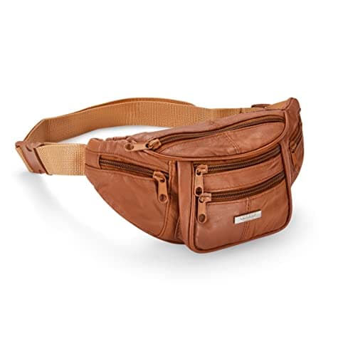 Woodland Leathers Genuine Leather Bum Bag Belt Bag for Women and Men, Tan
