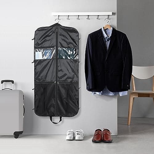 Univivi Suit Bags for Men, Suit Carrier for Travel, 48in Garment Bag, Black — view 5