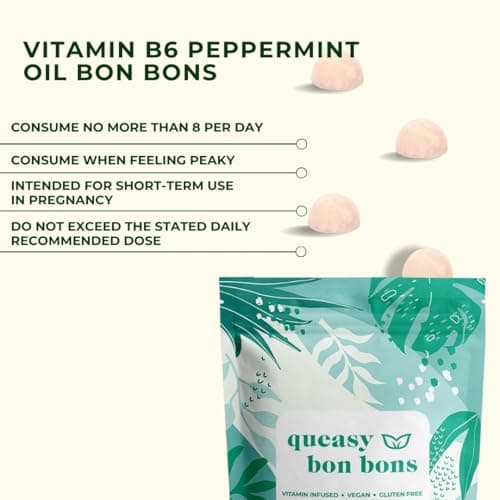 Myrtle & Maude - Instant Nausea & Morning Sickness Relief Bundle - Contains Nausea Relief Acupressure Wristbands and Queasy Days Vitamin B6 Peppermint Bon Bons - All Natural Solutions – Vegan — view 4