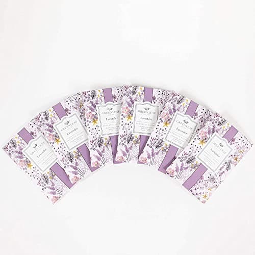 Greenleaf 6 pack LAVENDER - Fresh & Floral Scented Sachet Bag - Drawer Fragrance Wardrobe Air Room Freshener for Living Room Bedroom Bathroom Laundry Basket or Car