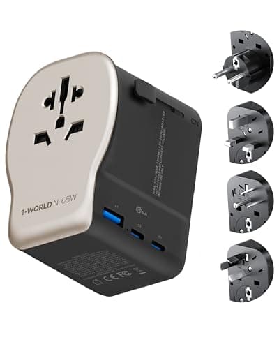 MOMAX Universal Travel Adapter 65W Safe Travel Plug Adapter for DE/UK/US/AU