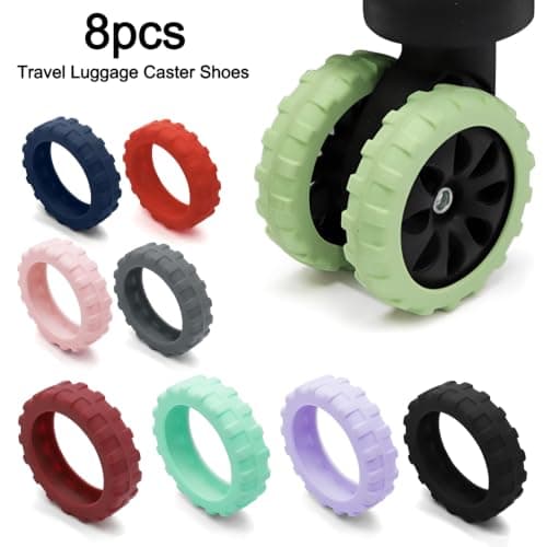 WUZIA Luggage Wheel Protector, Luggage Wheel Covers, 8 Pcs, Mint Green — view 3