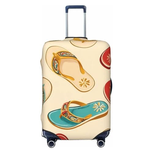 ZSUUGJ Summer Sandals Pattern Elastic Luggage Protector, Dustproof and Scratch-Resistant Travel Case Cover, Fits 18–32 Inch Suitcases