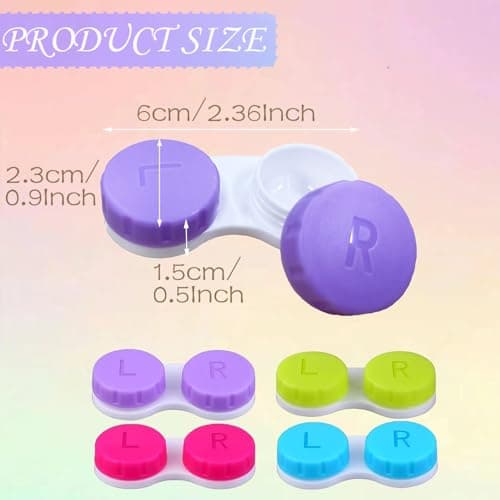 8 Packs Contact Lens Cases, Contact Lenses Holder Box with Left/Right Caps for Home Travel Outdoor — view 2