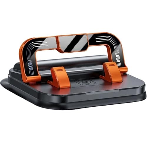 Car Phone Holder 360 Rotation, Adjustable Dashboard Mount for Navigation, Suction Cup Non-Slip Stand for Phone & Universal Phone Holder for Car, Desk & Travel (Orange)