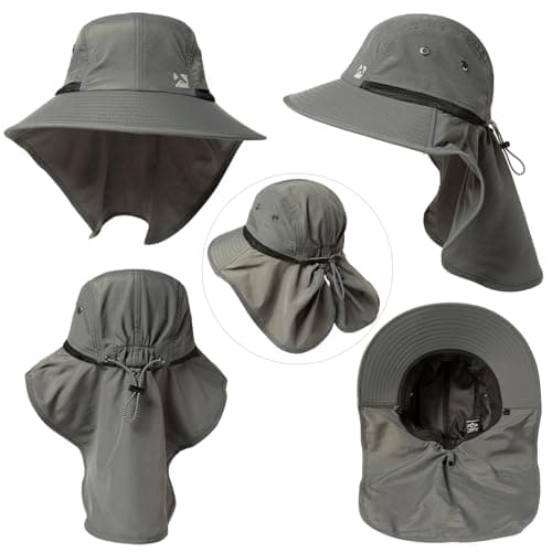 TOP-EX Waterproof Sun Hat with Neck Flap, Dark Grey, L/XL — view 2