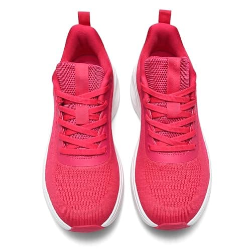 Womens Trainers Lightweight Running Shoes Ladies Mesh Breathable Cushioned Walking Sneakers for Athletic Sports Tennis Jogging Gym Outdoor,Rose Pink,3.5UK/36EU — view 4