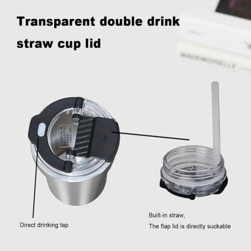 HHZalvyre Insulated Coffee Cup with Leakproof Lid – 380ml Stainless Steel Travel Mug, Vacuum Double-Walled Thermal Tumbler for Hot & Cold Drinks, BPA-Free (Silver) — view 5
