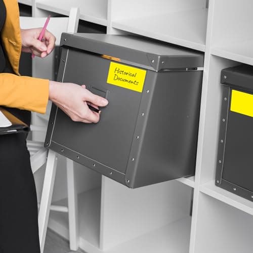 Meitaat Yellow Rectangular Labels 75 x 50mm Colour Coding Stickers 500 Pcs — view 2