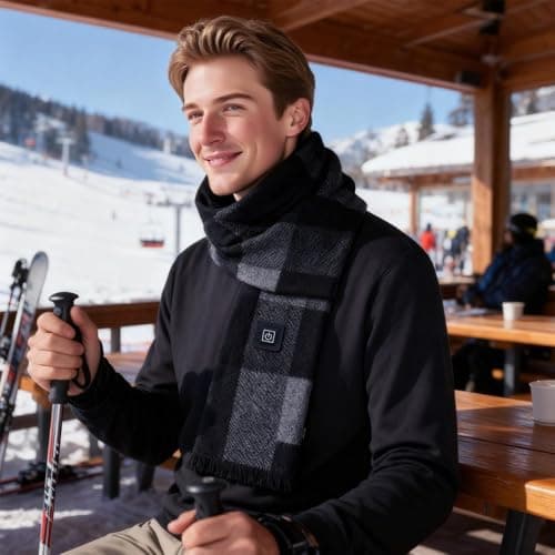 Cold Weather Scarf - Rechargeable Neck Heater, Cold Weather Neck Heater, Heated Scarf | Portable Rechargeable Warmer, Thermal Comfort Accessory, For Women Men Winter Home Travel Driving Skiing — view 4