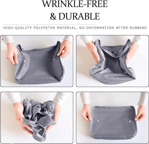 LANSKLBD 6/8 Set Packing Cubes for Suitcases Travel Luggage Packing Organizers,Travel Accessories Essentials Luggage Organizer with Shoe/Tioletry/Laundry Bag (Grey, 6 set) — view 3