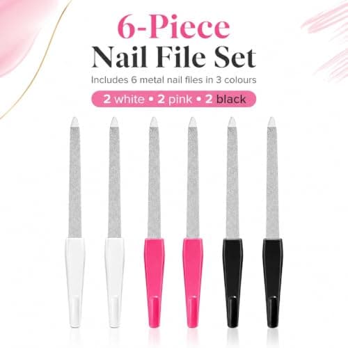 6 Pack Metal Nail Files – Double Sided Sapphire Grit Stainless Steel File — view 5