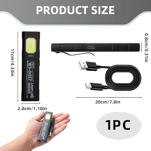 Slim EDC Flashlight, Mini Rechargeable Pocket Torch with USB-C Charging — view 2